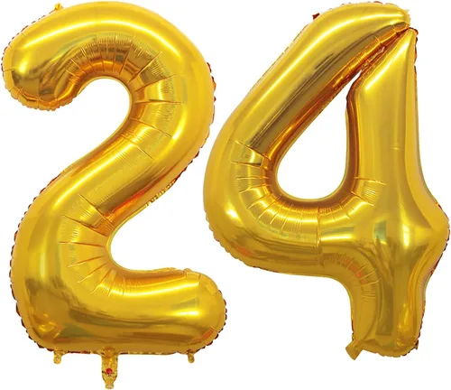 Miniatura 71 de Goer, conjunto de globos de papel aluminio para decoraciones de cumpleaños, globos de las letras de feliz cumpleaños y de números Oro