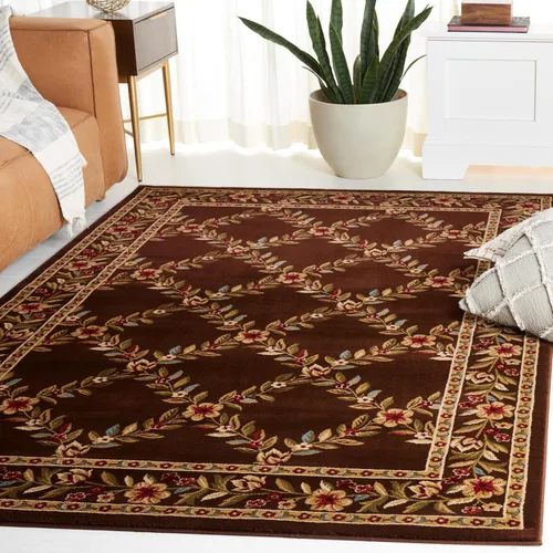 Miniatura 21 de SAFAVIEH Lyndhurst Collection - Alfombra de pasillo, 2 pies 3 pulgadas x 8 pies, color negro y marrón, diseño tradicional de enrejado floral,