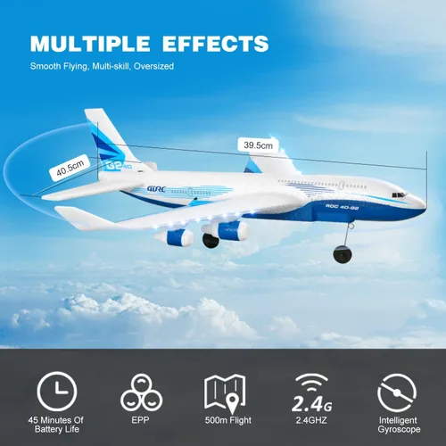Miniatura 4 de 4DRC Aviones de espuma G2 con control remoto para niños y adultos, aviones RC con 3 baterías para principiantes y adultos, juguetes de avión regalos