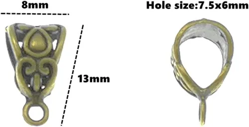 Miniatura 3 de 100 piezas de aleación de cuentas de conector para bricolaje, collar, pulsera, joyería colgante adaptador (plata antigua) por Alimitopia, Zinc