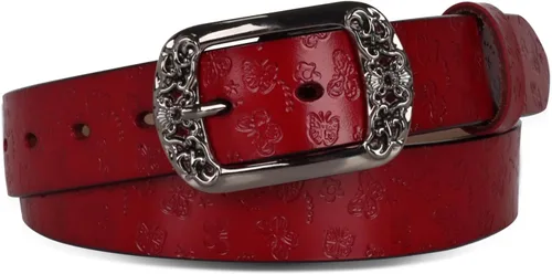 Miniatura 272 de Cinturón de cuero clásico con hebilla de metal para mujer con vestido de jeans