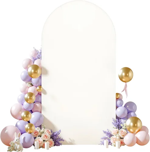 Miniatura 21 de Cubierta de Fondo de Arco Negro, Cubierta de Arco Ajustada de Spandex de 6 Pies para Arco de Boda Chiara Elástica de Arco de Fondo Redonda