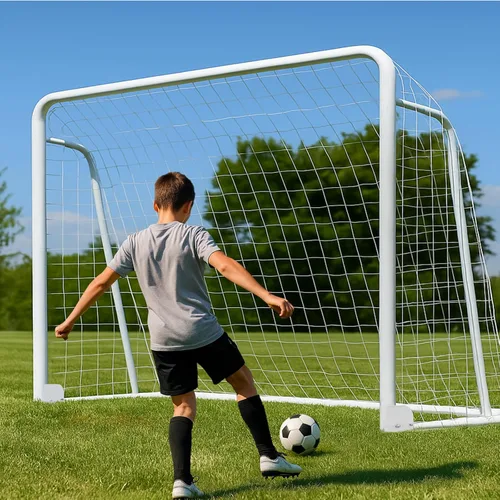 MOPHOTO Portería de fútbol, 6x4/8x6/10x6.5/12x6/16x7/18.5x6.5/21x7/24x8 pies para patio trasero, portería de fútbol de tamaño completo para