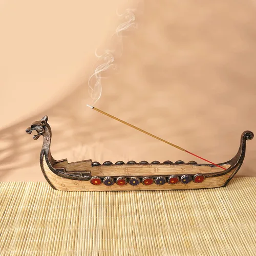 Miniatura 6 de Soporte retro de incienso de dragón, quemadores de incienso, dragón barco, incienso, tallado a mano, adornos de incensario, decoración de habitación