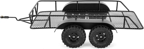 Miniatura 3 de INJORA Remolque RC para transportar detrás del coche - Remolque de enganche de metal para 1/18 RC Crawler TRX4M Defender Bronco K10 High Trail F150