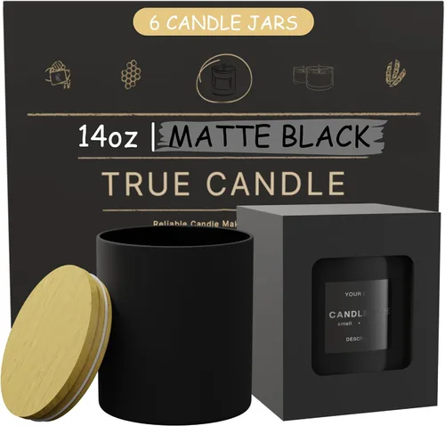 Miniatura 8 de Frascos 14 oz - Frascos de vela vacíos para hacer velas - Envase de vela a granel - Frascos de vela de vidrio con tapas - Recipientes de vela