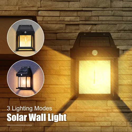 Miniatura 2 de Luces solares de pared para exteriores, lámpara inalámbrica de porche del atardecer al amanecer, linterna solar de pared con 3 modos y sensor