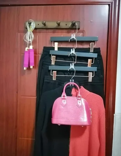 Miniatura 5 de 60 ganchos de conector para colgar ropa, mini ganchos en cascada para perchas de terciopelo abrazables, perchas de madera, resistentes ahorro