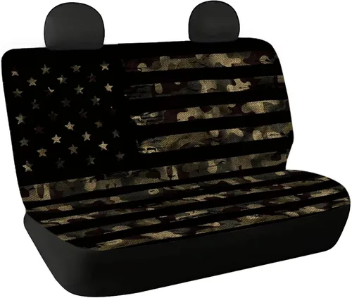 Miniatura 10 de AFPANQZ Funda protectora para asiento trasero de automóvil, con bandera patriótica estadounidense, solo para asiento trasero de automóvil, camión