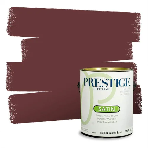 Miniatura 468 de Prestige Paints Pintura exterior e imprimación en uno, 1 galón, plano, coincidencia comparable de Valspar* Amber Rose*