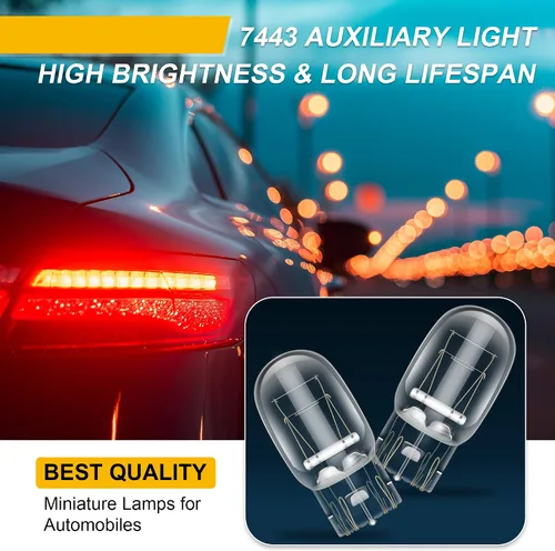 Miniatura 6 de Meonum 10 piezas Bombilla 7443, T20 1891 7443LL Bombilla de luz de freno para circulación diurna (DRL), W21/5W Bombilla de repuesto para luz
