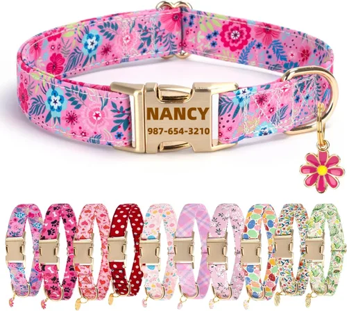 Miniatura 10 de Juego de collares de perro personalizados personalizados con correa de aire y soporte para etiqueta de aire con placa de identificación grabada