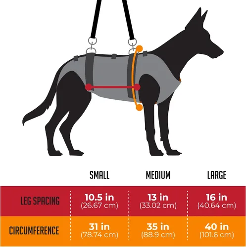 Miniatura 2 de Rock-N-Rescue SAR Arnés para perro, nailon resistente al desgaste, tamaños para apoyar a perros pequeños y grandes, naranja, pequeño