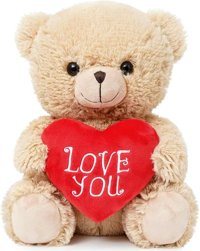 Miniatura 6 de Oso de peluche de 12 pulgadas para el Día de la Madre, regalo con rosa, regalo para novia, mujeres, ella, él, cumpleaños, boda, San Valentín, blanco