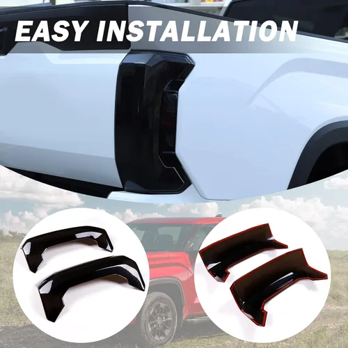 Miniatura 8 de Cubierta de Luz Trasera Carcasa de Lámpara Trasera Protector de Pantalla Marco de Moldura Compatible con Toyota Tundra 2022 2023 2024 2025, ABS