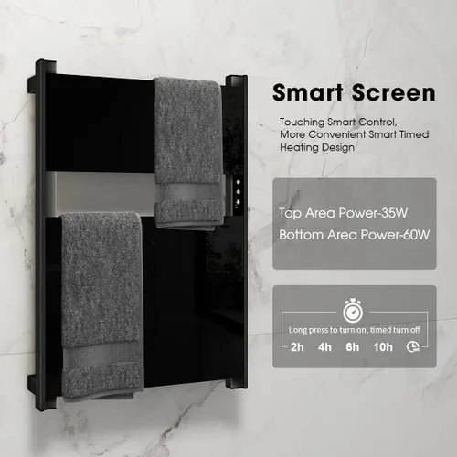 Miniatura 3 de Toallero térmico para baño, calentador de toallas con temporizador montado en la pared, calentador de toallas eléctrico, calentador de toallas
