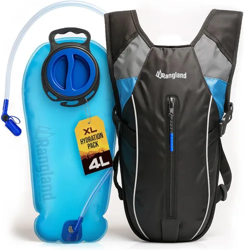 Mochila de senderismo con bolsa de agua XL (4L, 135 onzas), bolsa de hidratación de boca ancha con válvula de mordida a prueba de fugas, apertura de