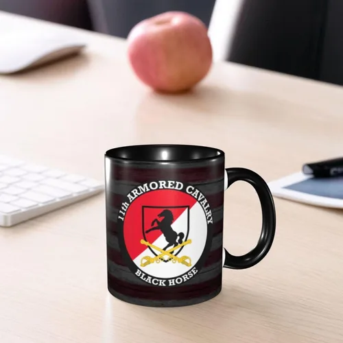 Miniatura 8 de 11th Armored Cavalry Regiment - Taza de café divertida de cerámica, tazas de té de viaje, bebidas para el trabajo, oficina en casa