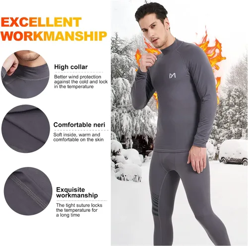 Miniatura 3 de MEETYOO Camisa térmica de manga larga con cuello alto para hombre, ropa interior de compresión ligera, transpirable, capa base