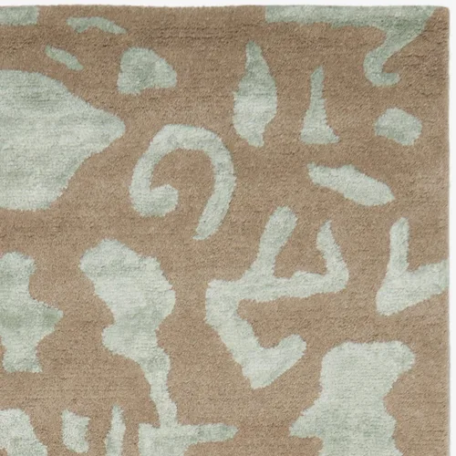 Miniatura 3 de SAFAVIEH Soho Collection SOH525B - Alfombra cuadrada de lana de primera calidad, hecha a mano, color gris topo y azul claro, 6 pies Gris pardo/azul
