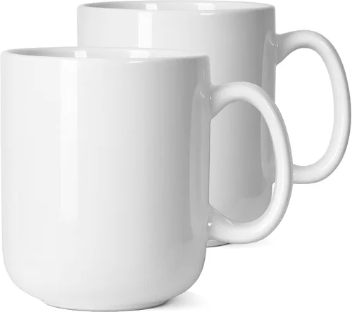 Miniatura 8 de M016 - Taza de café grande de 20 onzas, taza de té grande de cerámica con asa para papá y hombre, juego de 2, color negro