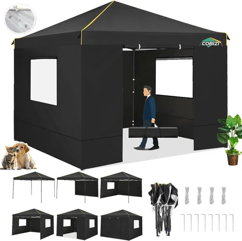 Miniatura 14 de COBIZI Toldo desplegable de 10 x 10 pies con 4 paredes laterales, toldo fácil de instalar para eventos, deportes, playa, fiestas, toldos de fiesta
