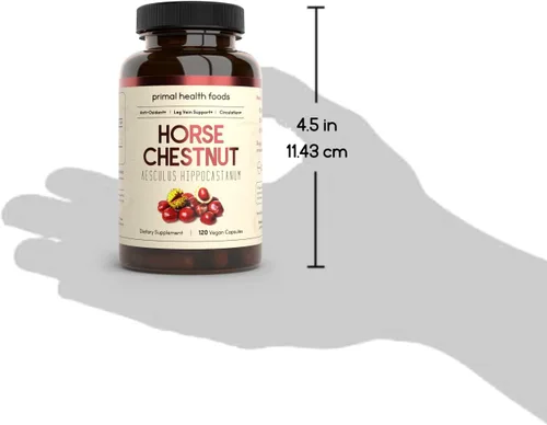 Miniatura 5 de Extracto de castaño de indias 500 mg 120 porciones Venas varicosas y salud de las venas sanguíneas Vegetariano, sin OMG y sin gluten