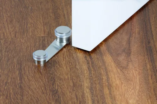 Miniatura 8 de EVI Tope de puerta Fijación adhesiva o tornillo + anclaje para puertas de hasta 2 pulgadas de grosor Caucho transparente Acabado mate