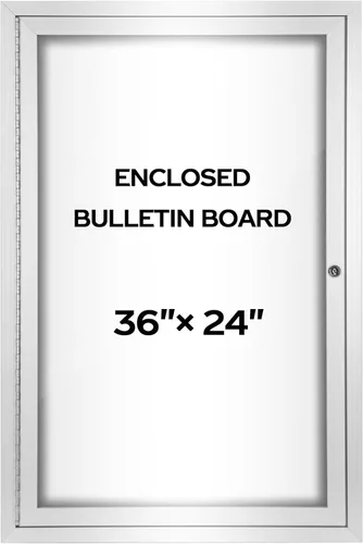 Miniatura 24 de INNOVART Tablero de anuncios cerrado de 48 x 36 pulgadas, tablero de anuncios de corcho con cerradura con marco de aluminio, tablero de anuncios