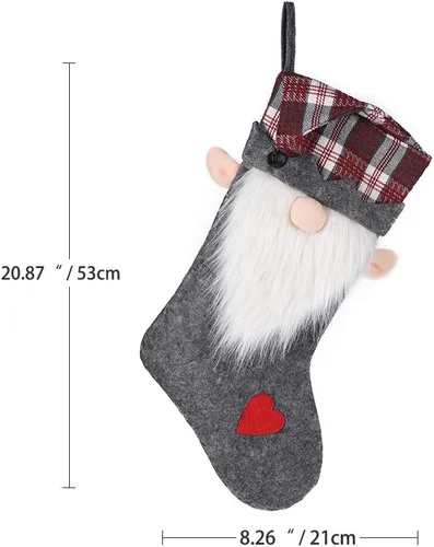 2025 Adornos de Calcetín de Gnomo de Navidad Personalizados, Calcetines de Barba de Santa de Felpa de Piel Sintética, Decoraciones del Hogar Regalos