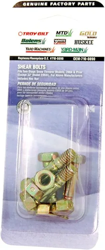 Miniatura 2 de MTD Craftsman Troy-Bilt - Pernos de cizalla OEM-710-0890 para modelos de lanzanieves de dos etapas (2004 y anteriores), incluye tuercas hexagonales