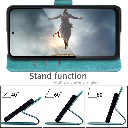 Miniatura 5 de SUANPOT Funda tipo cartera para Motorola Moto Edge 5G UW/Edge 2021 con bloqueo RFID, soporte para tarjetas de crédito, funda de piel sintética