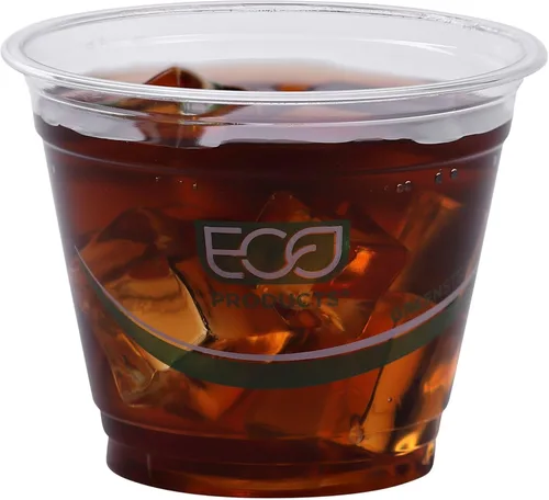 Miniatura 7 de ECO PRODUCTS GreenStripe - Vasos fríos transparentes de 9 onzas, vasos desechables de ácido poliláctico (PLA) a base de plantas para agua, jugo