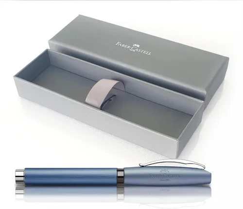Miniatura 2 de Faber-Castell Essentio - Pluma estilográfica de aluminio azul, punta fina con tinta negra, instrumentos de escritura fina