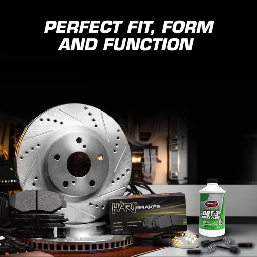 Miniatura 6 de Hart Brakes Kit de frenos y rotores delanteros Pastillas de freno delanteras Rotores y pastillas de freno Pastillas de freno y rotores