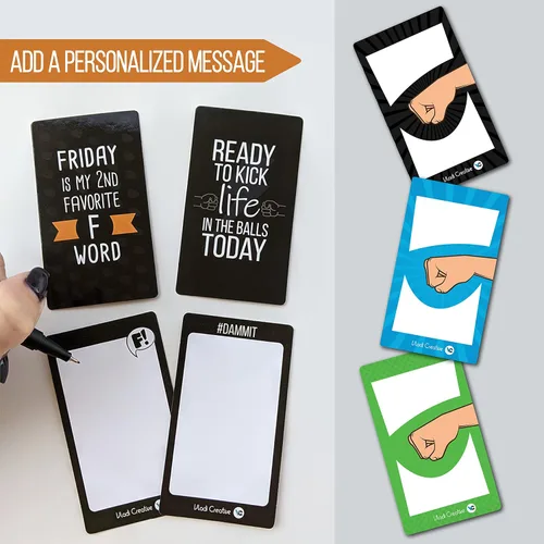 Miniatura 2 de Vladi Creative Mini tarjetas con cita sin censura – 35 tarjetas de afirmación positiva y humorística para hombres y mujeres – Con papel de aluminio