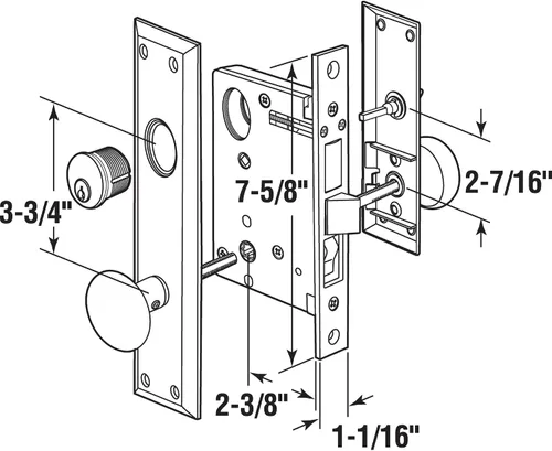 Miniatura 2 de Prime-Line SE 26000 - Cerradura de embutir de un solo cilindro fundido a presión, fondo de 2-1/2 pulgadas, acabado de latón (paquete individual)