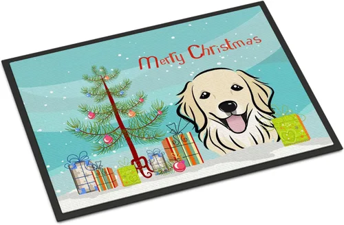 Miniatura 88 de Caroline's Treasures BB1616MAT - Tapete para puerta delantera de árbol de Navidad y sabueso afgano de 18 x 27 pulgadas, para interiores