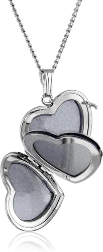Miniatura 2 de Amazon Essentials Collar con medallón de corazón de cuatro imágenes de plata esterlina de 0.02 cttw con detalles de diamante, 18 pulgadas