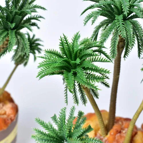 Miniatura 7 de Árboles modelo de palmeras, palmeras en miniatura mezcladas de 5 tamaños, árboles de plástico falsos sin soportes para decoración de paisajes