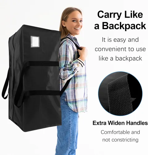 Miniatura 4 de VELVETSURE Paquete de 12 bolsas de mudanza extra grandes resistentes con correas de mochila, asas fuertes y cremalleras, bolsas de almacenamiento