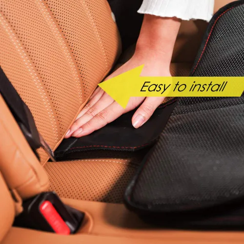Miniatura 3 de Protector de asiento de coche para asientos de automóvil para bebés y niños, antideslizante, impermeable, con bolsillos de malla 2-Negro