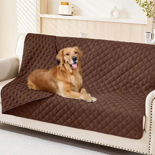 Miniatura 82 de Smiry Funda impermeable para cama de mascota, suave y lavable, para muebles, cama, sofá, reversible, a cuadros (30 x 53 pulgadas, color beige/beige)