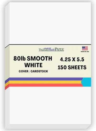Miniatura 10 de 200 hojas de papel para tarjetas blanco brillante liso de 80#, 10,2 x 22,9 cm (4 x 9 pulgadas) Tamaño de inserción para sobre #10 - 36 kg/libra