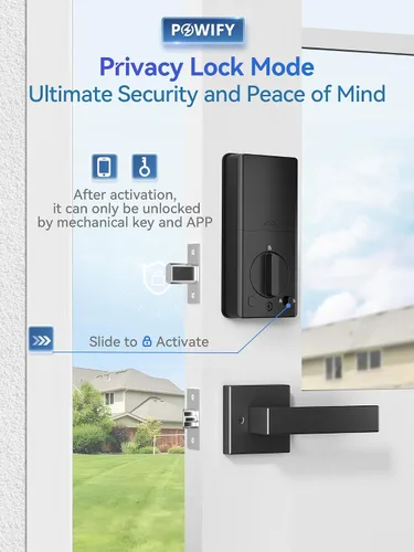 Miniatura 8 de Cerradura de Puerta de Entrada sin Llave con Manija, Conjunto de Cerradura Frontal Inteligente con Control por APP, Cerradura de Puerta con Teclado