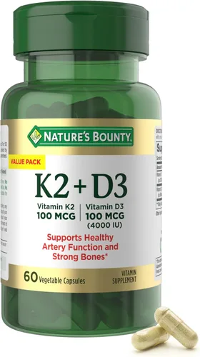 Miniatura 8 de Suplemento de Vitamina D3 K2 de Nature’s Bounty, 4000 UI de Vitamina D3 más 100 mcg de Suplementos de Vitamina K para Adultos para el Apoyo