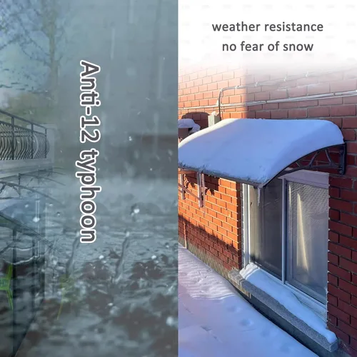 Miniatura 2 de Toldo transparente para puerta delantera, toldo para exteriores, protección contra la lluvia UV, nieve, toldo para patio, refugio de lluvia