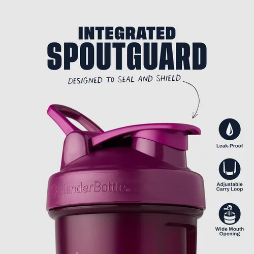 Miniatura 2 de BlenderBottle Classic V2 Botella mezcladora perfecta para batidos de proteínas y preentrenamiento, 28 onzas, color ciruela