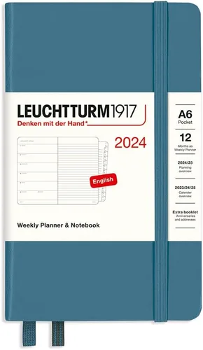 Miniatura 26 de LEUCHTTURM1917 - Agenda semanal y cuaderno 2024 con folleto adicional, tapa dura, composición (B5), verde (1 de enero - 31 de diciembre de 2024)