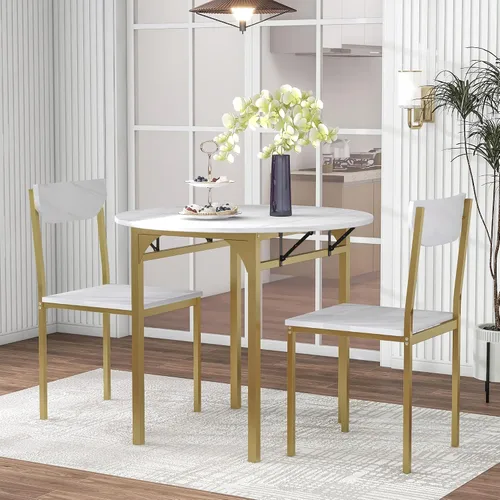 Miniatura 14 de Moderno juego de comedor de 5 piezas con encimera y altura de barra, mesa de comedor y 4 sillas, adecuado para comedor, cocina, bar (beige @A ~)